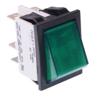 Green illuminated On-On Industrial Rocker Switch DPDT 220V  16A 2646LH/2A20000L220V/3  Green illuminated On-On Industrial Rocker Switch DPDT 220V  16A 2646LH/2A20000L220V/3