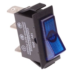 Blue 12V Rectangle On-Off Rocker Switch SPST 20A Blue 12V Rectangle On-Off Rocker Switch SPST 20A
