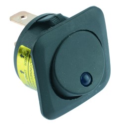 Blue Dot illuminated Circular Rocker Switch SPST 12V Blue Dot illuminated Circular Rocker Switch SPST 12V