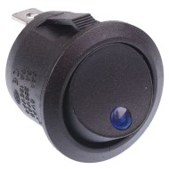 Blue illuminated Dot On-Off Round Rocker Switch 12V SPST Blue illuminated Dot On-Off Round Rocker Switch 12V SPST
