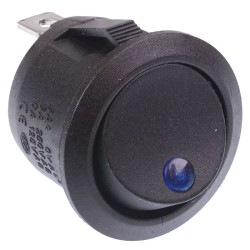 Blue illuminated Dot On-Off Round Rocker Switch 12V SPST Blue illuminated Dot On-Off Round Rocker Switch 12V SPST