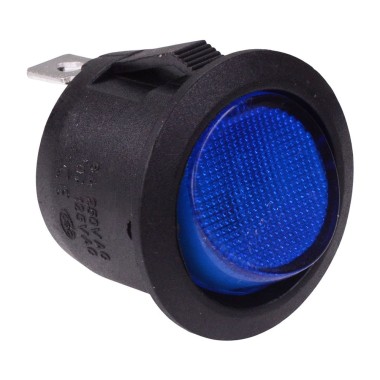Red On-Off 12V illuminated Circular Rocker Switch SPST 10A