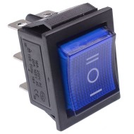 Blue On-Off-On illuminated Rectangle Rocker Switch DPDT 230V Blue On-Off-On illuminated Rectangle Rocker Switch DPDT 230V
