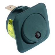 Green Dot illuminated Circular Rocker Switch SPST 12V Green Dot illuminated Circular Rocker Switch SPST 12V