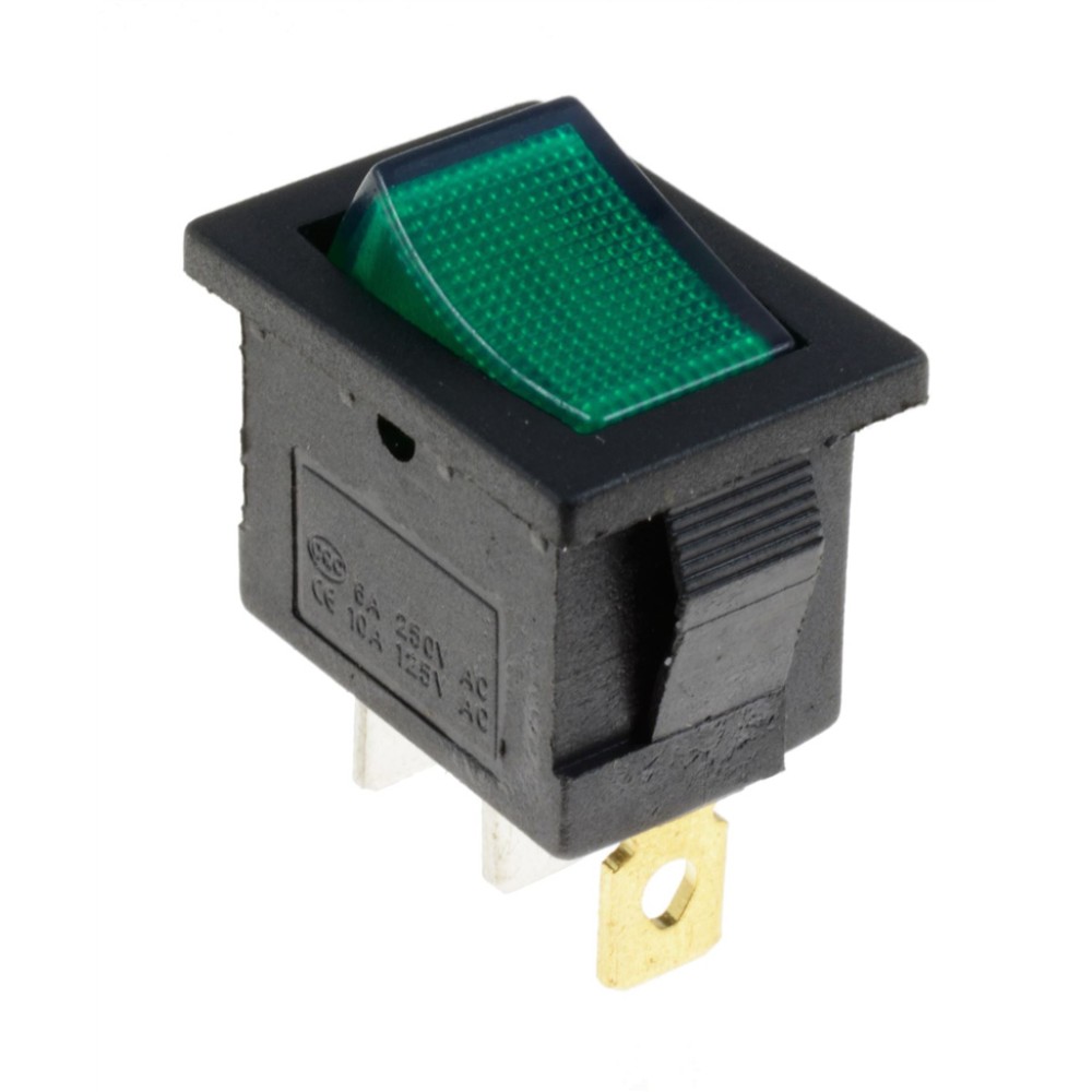 illuminated On-Off Plain Rectangle Rocker Switch 12V SPST