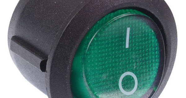 Green illuminated On-Off Round Rocker Switch 12V SPST