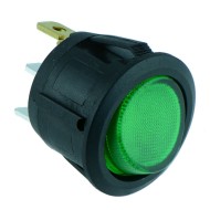 Green illuminated Round Rocker Switch SPST 12V 20A R13-112B-02 Green illuminated Round Rocker Switch SPST 12V 20A R13-112B-02
