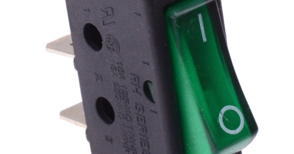 Green On-Off 110V illuminated Rocker Switch SPST 16A