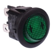 Green On-Off 110V illuminated Round Rocker Switch DPST 10A Green On-Off 110V illuminated Round Rocker Switch DPST 10A
