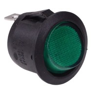 Green On-Off 12V illuminated Circular Rocker Switch SPST 10A Green On-Off 12V illuminated Circular Rocker Switch SPST 10A