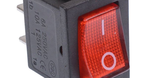 Red illuminated On-Off Rectangle Rocker Switch 12V SPST