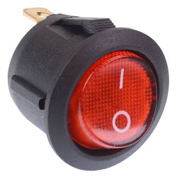 Red illuminated On-Off Round Rocker Switch 230V SPST Red illuminated On-Off Round Rocker Switch 230V SPST