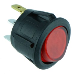 Red illuminated Round Rocker Switch SPST 12V 20A R13-112B-02 Red illuminated Round Rocker Switch SPST 12V 20A R13-112B-02