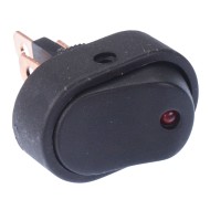 Red LED Oblong On-Off Rocker Switch SPST 20A 12V Red LED Oblong On-Off Rocker Switch SPST 20A 12V
