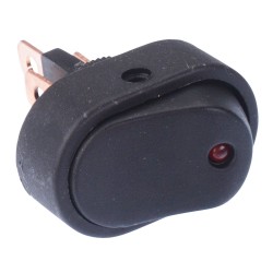 Red LED Oblong On-Off Rocker Switch SPST 20A 12V