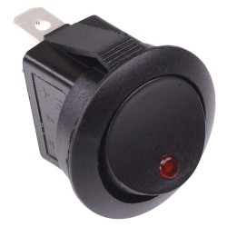 Red LED Round Rocker Switch SPST 16A 12VDC