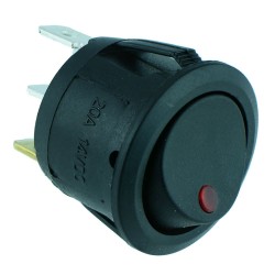 Red LED Round Rocker Switch SPST 12V 20A R13-112B2-02