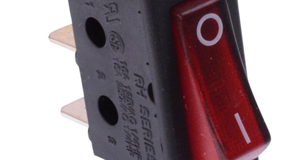 Red On-Off 110V illuminated Rocker Switch SPST 16A