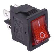 Red On-Off illuminated Rectangle Rocker Switch DPST 230V Red On-Off illuminated Rectangle Rocker Switch DPST 230V