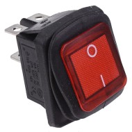 Red Rectangle Illuminated On-Off Waterproof Rocker Switch 20A DPST IP67 Red Rectangle Illuminated On-Off Waterproof Rocker Switch 20A DPST IP67