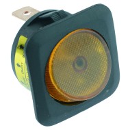 Yellow illuminated Circular Rocker Switch SPST 12V Yellow illuminated Circular Rocker Switch SPST 12V