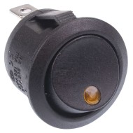 Yellow illuminated Dot On-Off Round Rocker Switch 12V SPST Yellow illuminated Dot On-Off Round Rocker Switch 12V SPST
