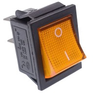 Yellow illuminated On-Off Large Rectangle Rocker Switch DPST 12V Yellow illuminated On-Off Large Rectangle Rocker Switch DPST 12V