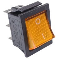 Yellow illuminated On-On Rectangle Rocker Switch 220V DPDT Yellow illuminated On-On Rectangle Rocker Switch 220V DPDT