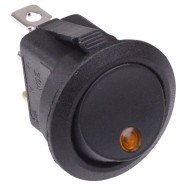 Yellow LED Round Rocker Switch 16A 12VDC SPST Yellow LED Round Rocker Switch 16A 12VDC SPST