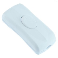 White Inline Rocker Cord Switch 1A 250VAC