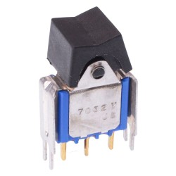 Black On-(On) Momentary PCB Rocker Switch SPDT 0.4A 20V 7032YCDB  Black On-(On) Momentary PCB Rocker Switch SPDT 0.4A 20V 7032YCDB