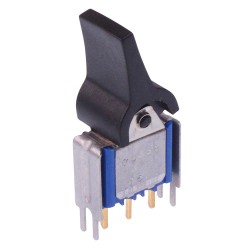 Black Paddle On-On PCB Rocker Switch SPDT 0.4A 20V 7036YCDB  Black Paddle On-On PCB Rocker Switch SPDT 0.4A 20V 7036YCDB