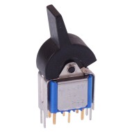 Black Paddle On-On PCB Rocker Switch DPDT 4A 30VDC 7046YADB  Black Paddle On-On PCB Rocker Switch DPDT 4A 30VDC 7046YADB