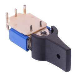 Black Paddle On-(On) Momentary Right Angle PCB Rocker Switch SPDT 4A 30VDC 7932WA  Black Paddle On-(On) Momentary Right Angle PCB Rocker Switch SPDT 4A 30VDC 7932WA
