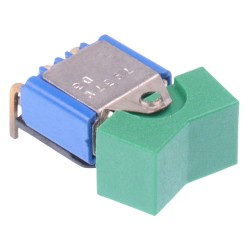 Green (On)-Off-(On) Right Angle PCB Rocker Switch SPDT 4A 30VDC 7937WAB 