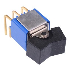 Black On-Off-(On) Momentary Right Angle PCB Rocker Switch DPDT 0.4A 20V 7948WCD  Black On-Off-(On) Momentary Right Angle PCB Rocker Switch DPDT 0.4A 20V 7948WCD