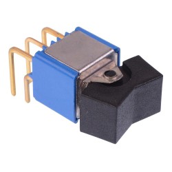 Black On-Off-On Right Angle PCB Rocker Switch DPDT 0.4A 20V 7949WCD  Black On-Off-On Right Angle PCB Rocker Switch DPDT 0.4A 20V 7949WCD