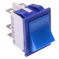 Blue On-On Industrial Rocker Switch DPDT 16A 2646LH/2A13000L0  Blue On-On Industrial Rocker Switch DPDT 16A 2646LH/2A13000L0