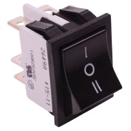 Black On-Off-On Industrial Rocker Switch DPDT 10A 2649LH2A232045  Black On-Off-On Industrial Rocker Switch DPDT 10A 2649LH2A232045