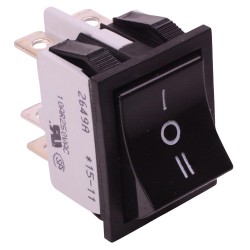 Black On-Off-On Industrial Rocker Switch DPDT 10A 2649LH2A232045  Black On-Off-On Industrial Rocker Switch DPDT 10A 2649LH2A232045