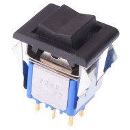 Black On-Off-On PCB Rocker Switch DPDT 0.4A 20V 7249CD  Black On-Off-On PCB Rocker Switch DPDT 0.4A 20V 7249CD