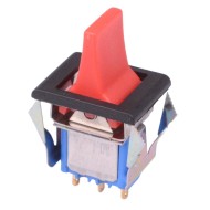 Red Paddle On-Off-(On) Momentary Snap-In Rocker Switch SPDT 4A 30VDC 7638AD  Red Paddle On-Off-(On) Momentary Snap-In Rocker Switch SPDT 4A 30VDC 7638AD