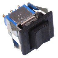 Black On-Off-On Snap-In Rocker Switch SPDT 4A 30VDC 7639AD  Black On-Off-On Snap-In Rocker Switch SPDT 4A 30VDC 7639AD