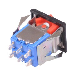Red On-On Snap-In Rocker Switch DPDT 4A 30VDC 7646A 
