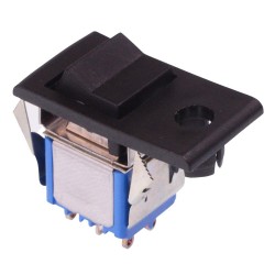 Black On-On Snap-In Rocker Switch DPDT 4A 30VDC 7646AB  Black On-On Snap-In Rocker Switch DPDT 4A 30VDC 7646AB