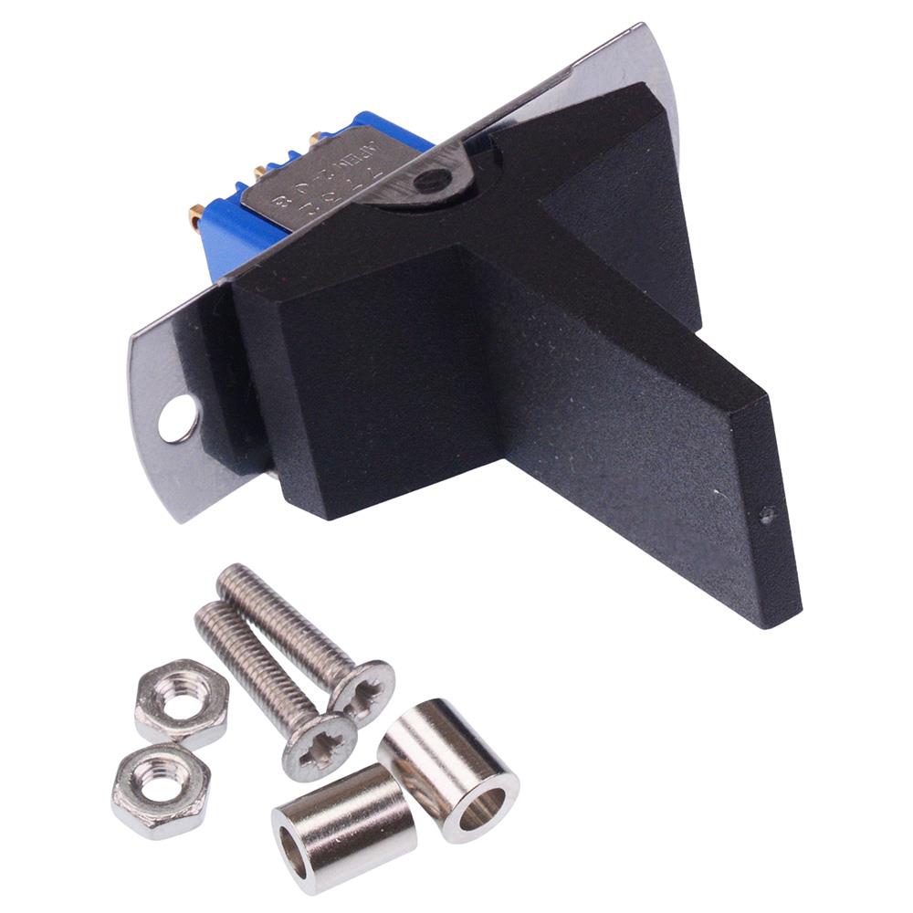 Black Paddle On-(On) Momentary Panel Mount Rocker Switch
