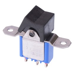 Black On-On Panel Mount Rocker Switch SPDT 4A 30VDC 7736NAB  Black On-On Panel Mount Rocker Switch SPDT 4A 30VDC 7736NAB