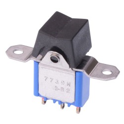 Black On-Off-On Panel Mount Rocker Switch SPDT 4A 30VDC 7739NAB  Black On-Off-On Panel Mount Rocker Switch SPDT 4A 30VDC 7739NAB