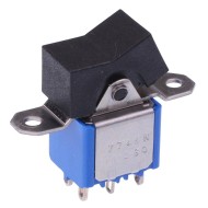 Black On-On Panel Mount Rocker Switch DPDT 4A 30VDC 7746NA  Black On-On Panel Mount Rocker Switch DPDT 4A 30VDC 7746NA