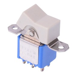 Grey On-On Panel Mount Rocker Switch DPDT 4A 30VDC 7746NA 